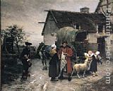 Pierre Outin Canvas Paintings - The Sold Lamb